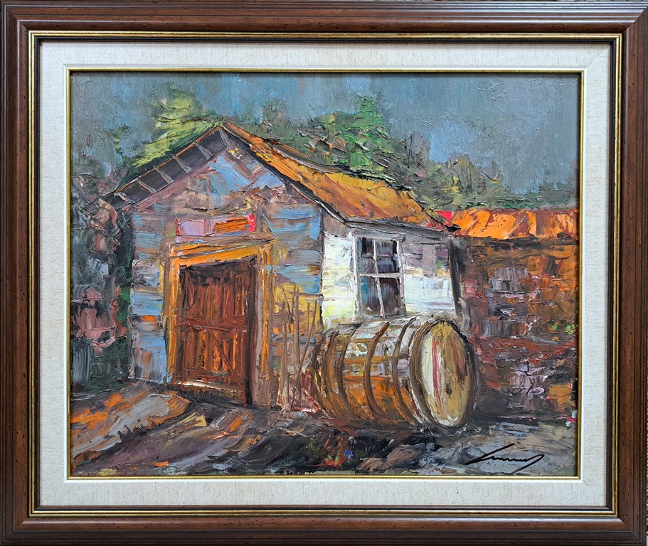 Bačva II, ulje na platnu, Ivan Vanja Milanovic, sa 53×63 cm, bez 40×50 cm, sertifikat, 15340 dinara