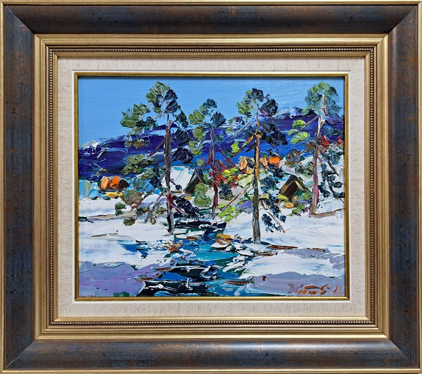 Zlatibor 20, Đorđe Stanić, ulje na lesonitu, sa 39×44 cm, bez 25×30 cm, sertifikat, 15340 dinara