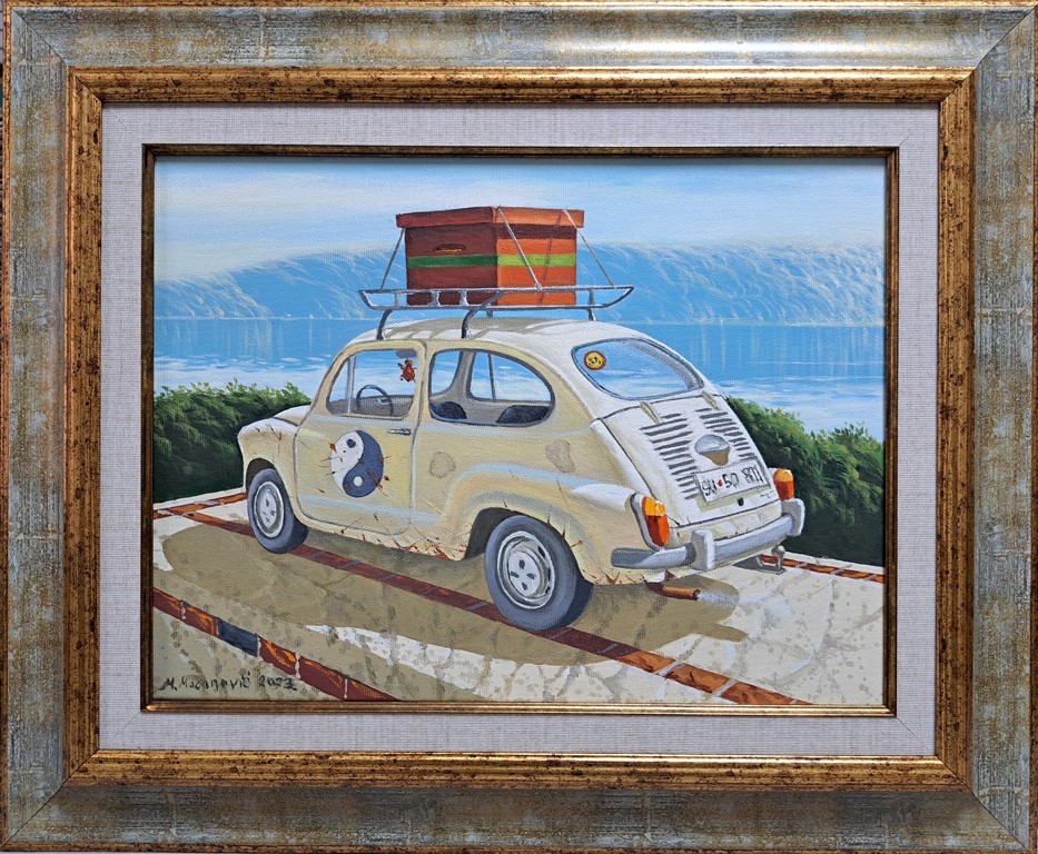 Fića, Momo Macanović, ulje na platnu, sa 47×57 cm, bez 30×40 cm, sertifikat, 2023., 82600 dinara