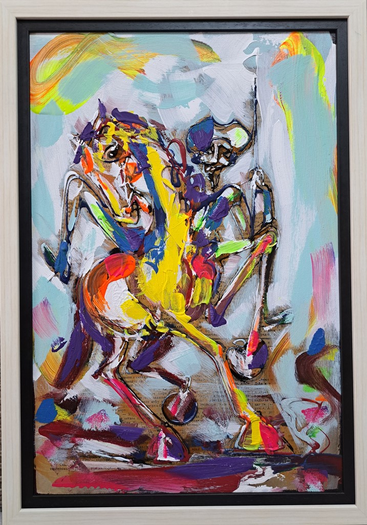 Don Kihot 15, akril na platnu, sa 58×41 cm, bez 52×35 cm, akademski Dušan Rajšić, sertifikat, 15340 dinara