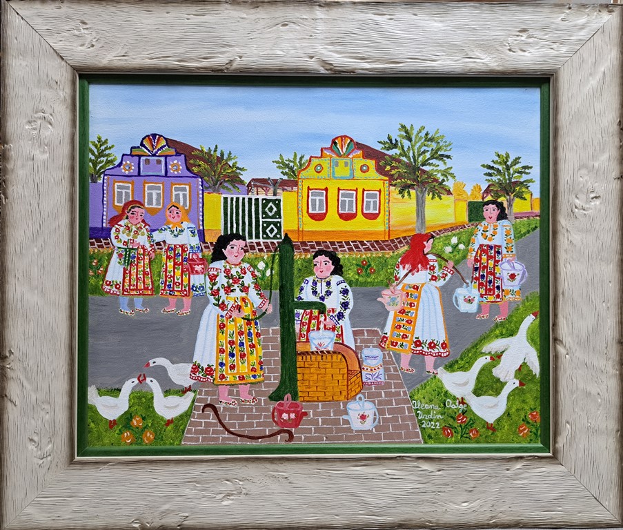 Na bunaru, Ileana Oalge, ulje na platnu, sa 57×67 cm, bez 40×50 cm, sertifikat, 42480 dinara