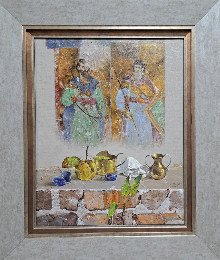 Sveti ratnici iz Sopoćana, Milan Miletić, sa 66×56 cm, bez 50×40 cm. ulje na platnu, sertifikat, 2023., 159300 dinara