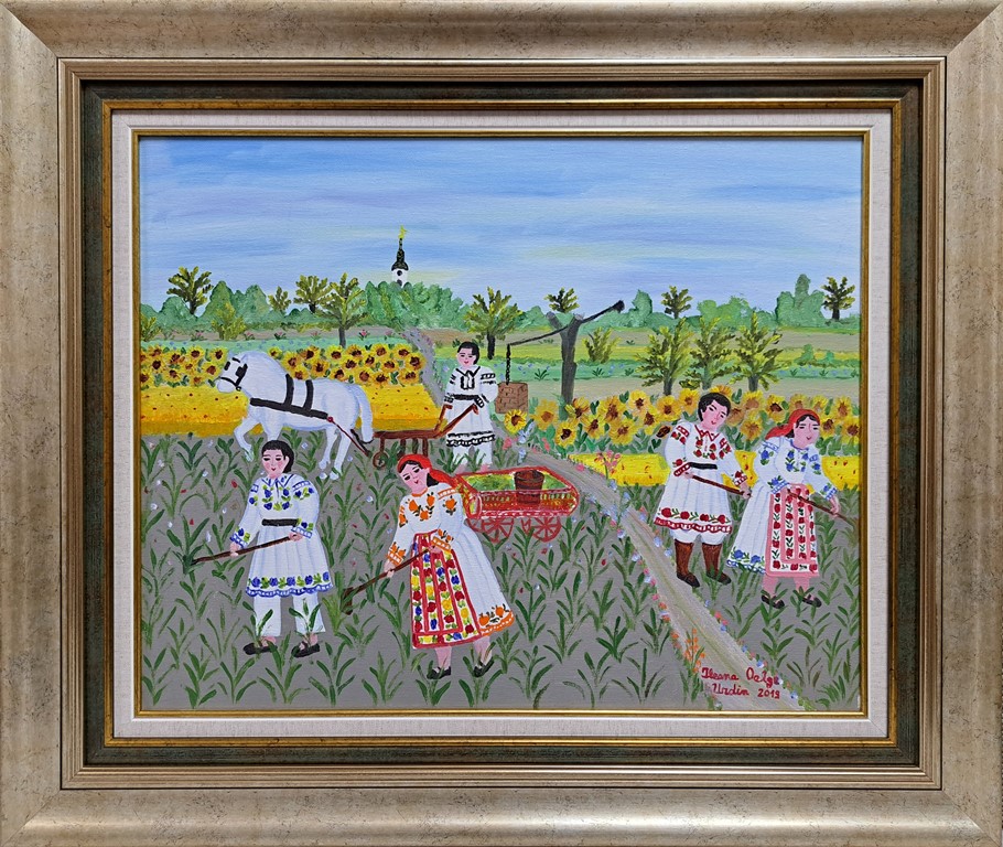 U polju, Ileana Oalge, ulje na platnu, sa 57×67 cm, bez 40×50 cm, sertifikat, 42480 dinara