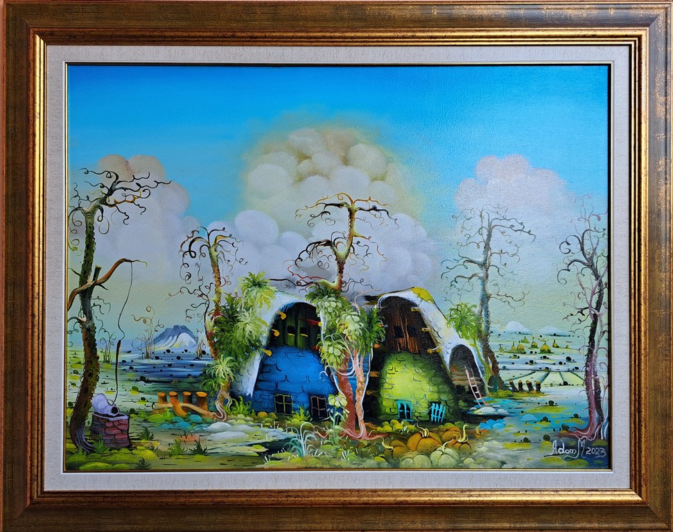 Bunar, Adam Mezin, ulje na platnu, sa 79×99 cm, bez 60×80 cm, sertifikat, 70800 dinara
