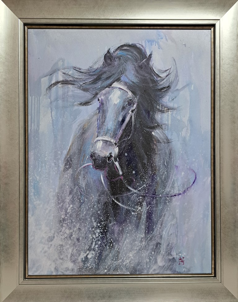 Konji 19, Dragan Tasić, akril na lesonitu, sa 96×76 cm, bez 80×60 cm, sertifikat, 38940 dinara