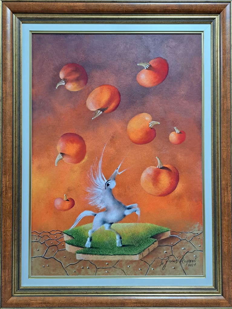 Rodilo je rodilo XIII, Janoš Mesaroš, kombinovana pastel ulje lak, sa 86×66 cm, bez 70×50 cm, sertifikat, 70800 dinara