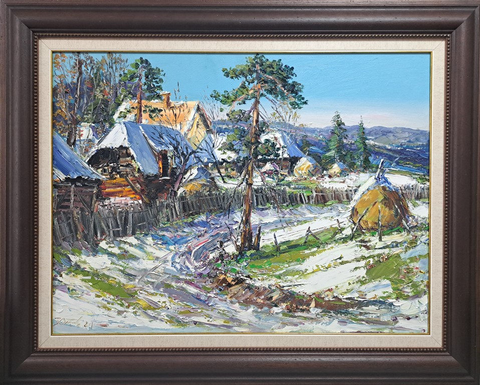 Šljivovica, Đorđe Stanić, ulje na platnu, sa 82×102 cm, bez 60×80 cm, sertifikat, 59000 dinara