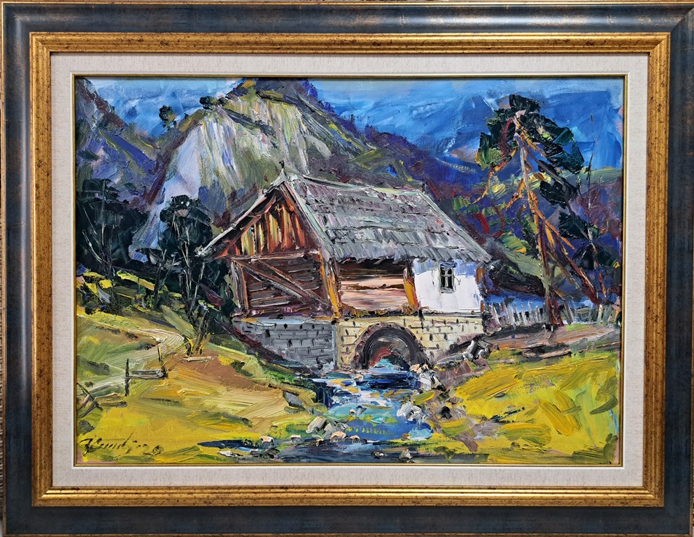 Stara vodenica, Đorđe Stanić, ulje na platnu, sa 69×89 cm, bez 50×70 cm, sertifikat, 53100 dinara
