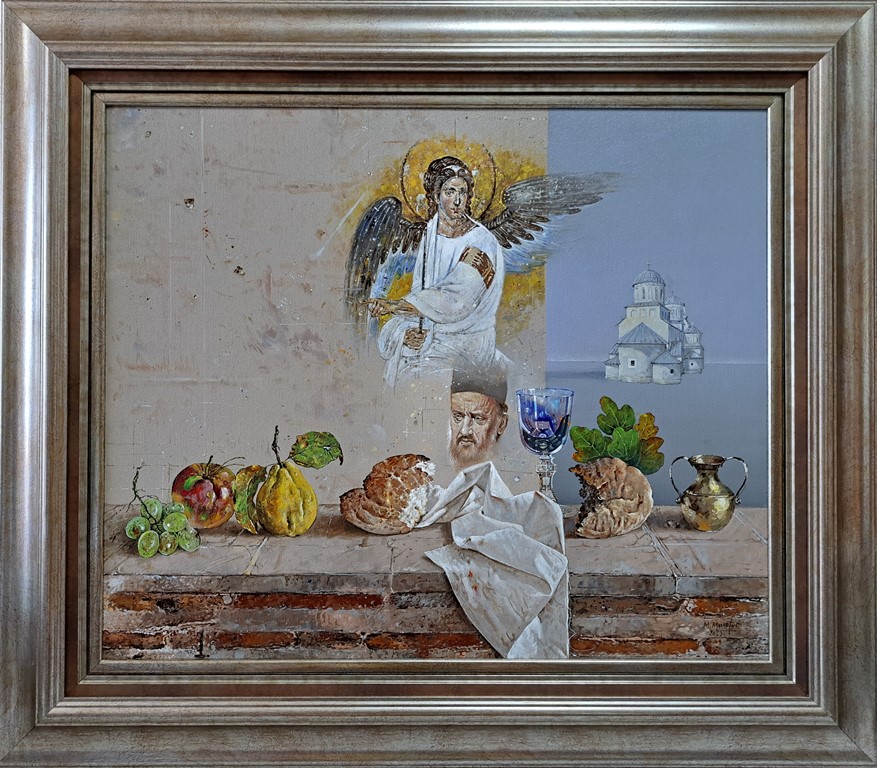Beli anđeo, Milan Miletić, sa 69×79 cm, bez 50×60 cm. ulje na platnu, sertifikat, 2023., 206500 dinara