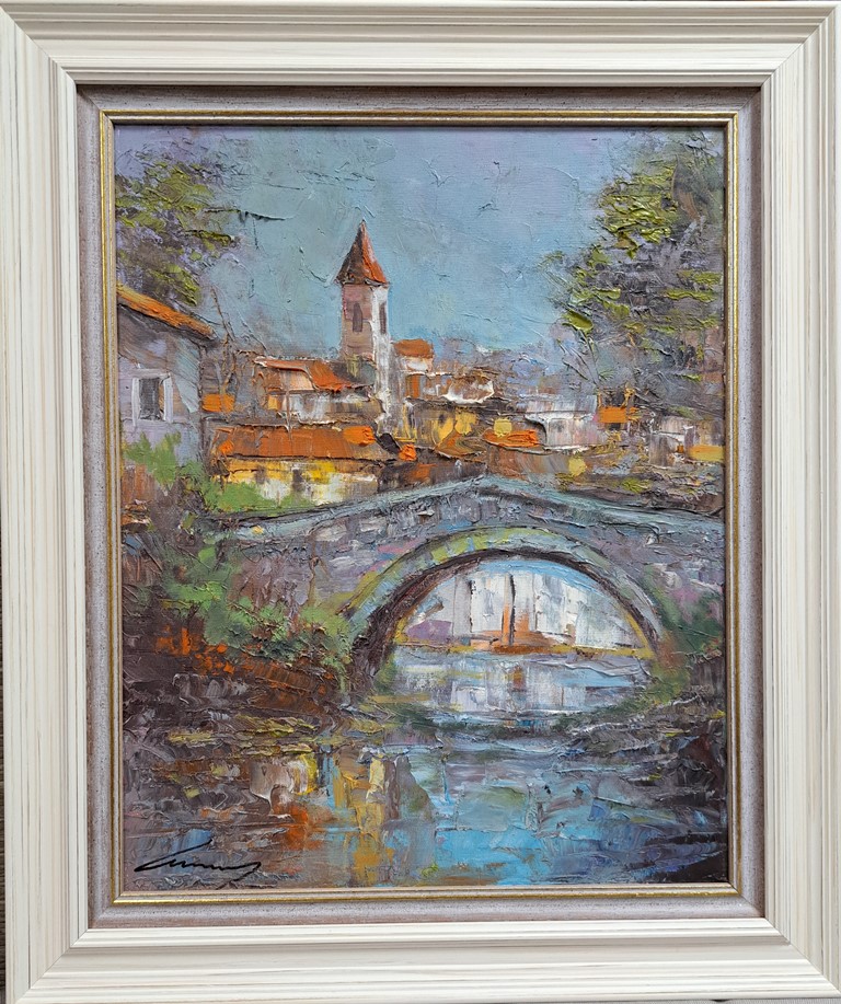Most III, ulje na platnu, Ivan Vanja Milanovic, sa 62×52 cm, bez 50×40 cm, sertifikat, 15340 dinara