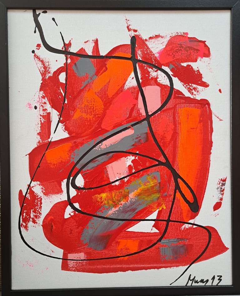 For lowe, Marjan Cvetković, akril na platnu, sa 52×42 cm, bez 50×40 cm, sertifikat, 11800 dinara