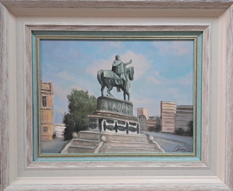 Kod konja, Zoran Bandić, 2023., ulje na platnu, sa 46×56 cm, bez 30×40 cm, sertifikat, 15340 dinara