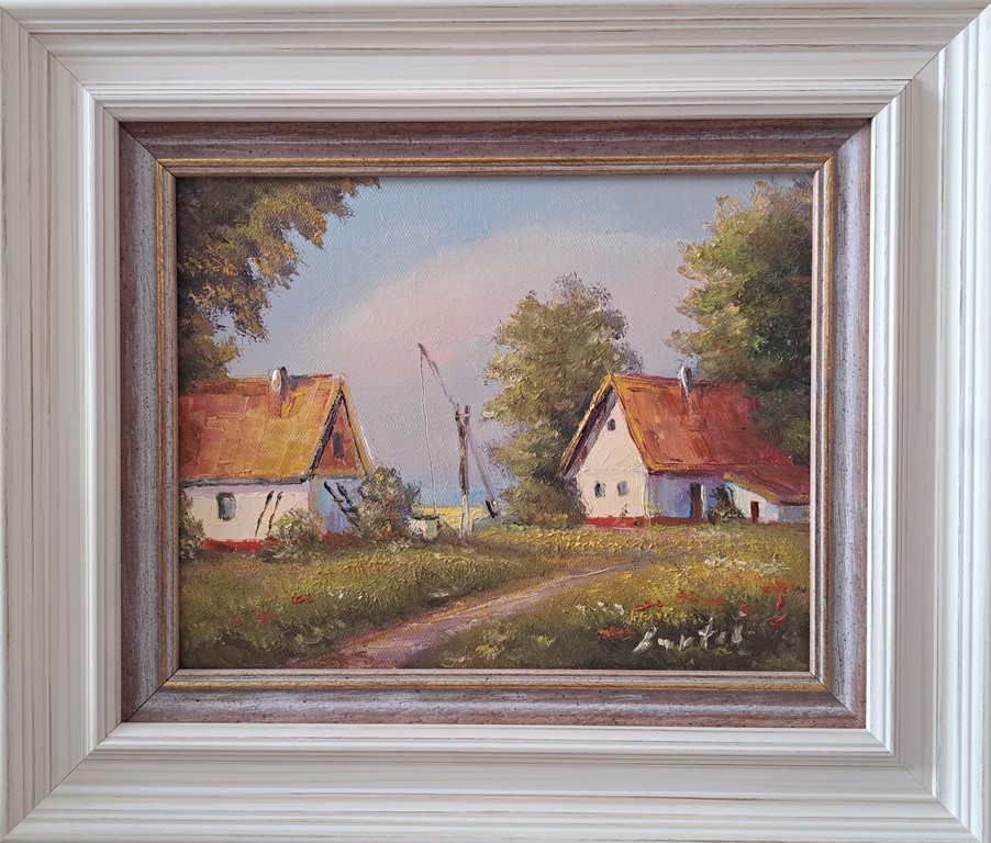 Salaš 2, Darko Bartoš, ulje na platnu, sa 35×41 cm, bez 22×28 cm, sertifikat, 10620 dinara