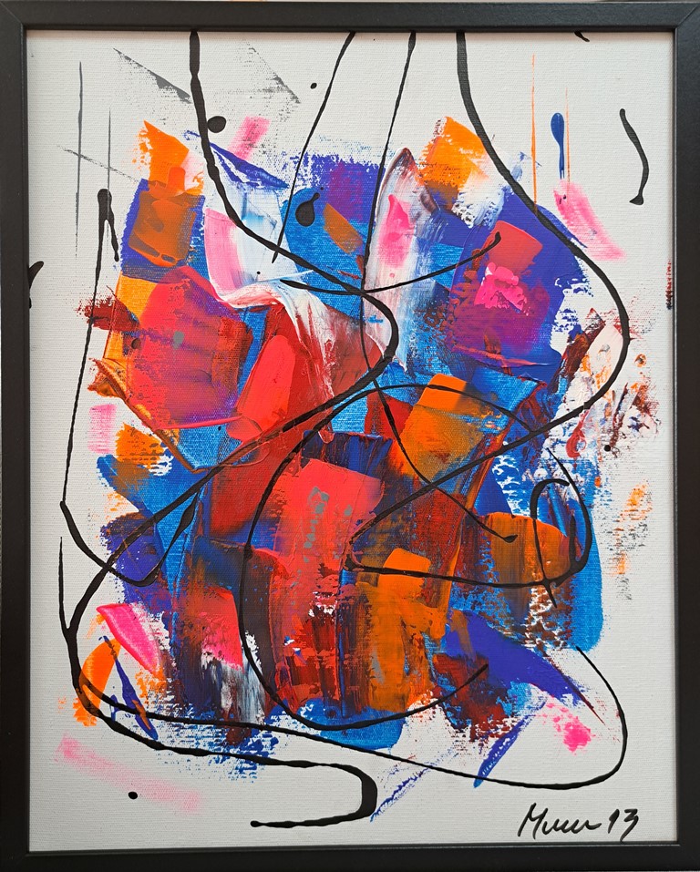 Three magics, Marjan Cvetković, akril na platnu, sa 52×42 cm, bez 50×40 cm, sertifikat, 11800 dinara