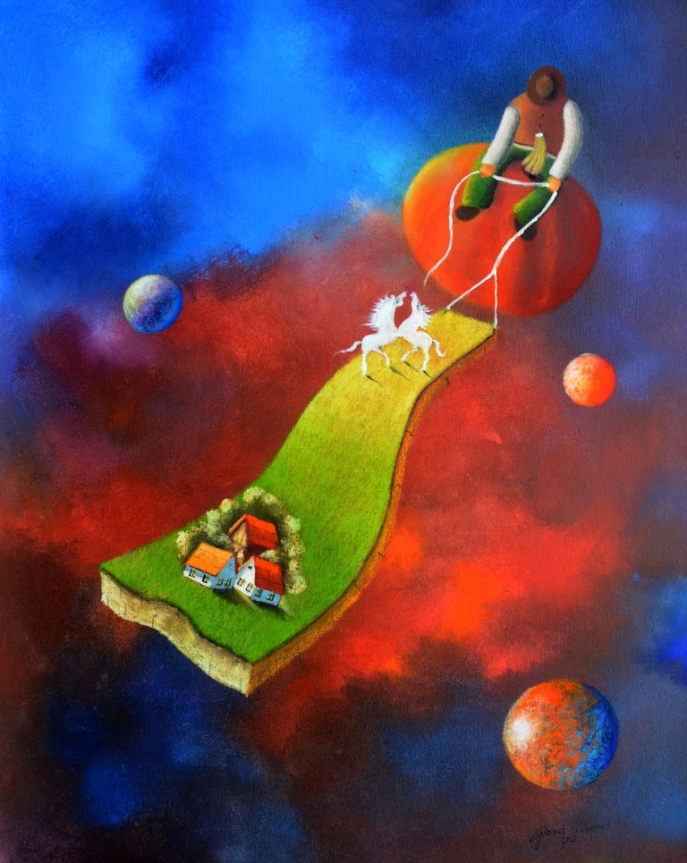 Opstanak XII, Janoš Mesaroš, ulje na platnu, 100×80 cm, sertifikat, 2023., 354000 dinara