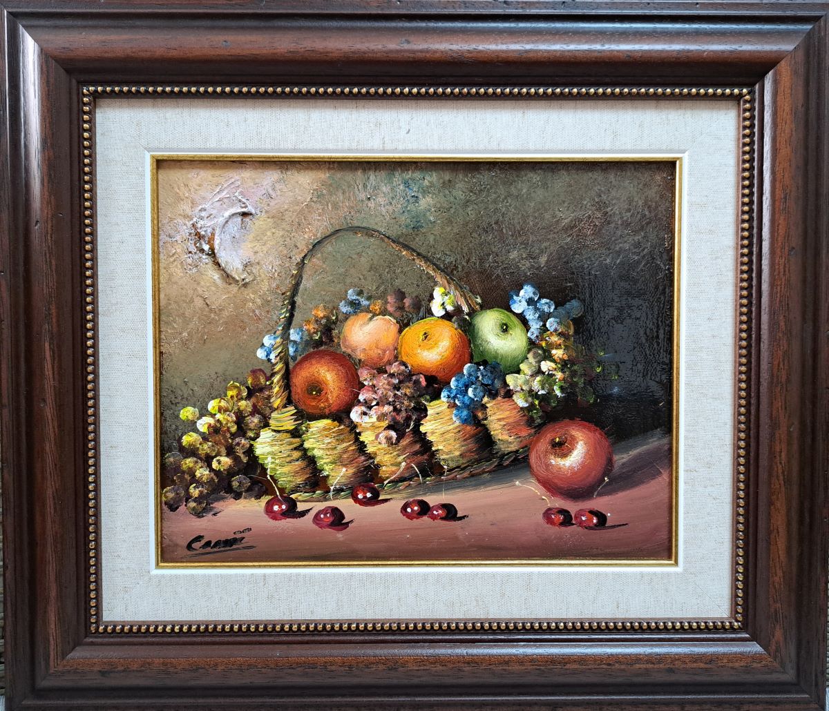 Mrtva priroda mala 9, Dragan Canic, ulje na platnu, sertifikat, luksuzno uramljena, sa 38×44 cm, bez 22×28 cm, 8260 dinara