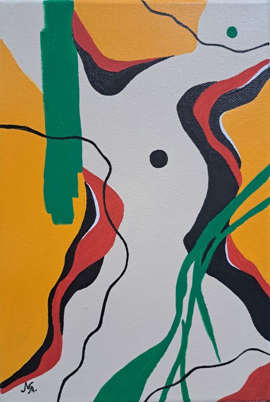 Apstrakcija 1, akril na platnu, Tijana L., 30×20 cm, sertifikat, 4720 dinara