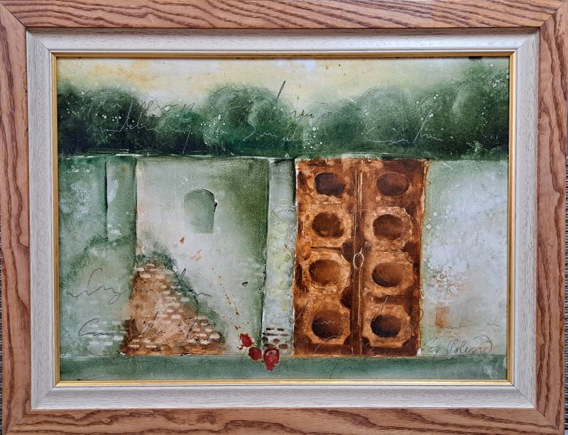 Kapija III, Pavle Blesić, kombinovana tehnika ulje na lesonitu, sa 63×81 cm, bez 48×67 cm, sertifikat, 106200 dinara