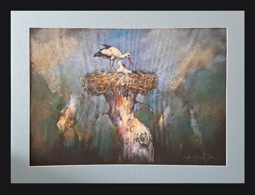 Rode 1, pastel, bez 48×68 cm, sertifikat, Braca Đurković, 47200 dinara