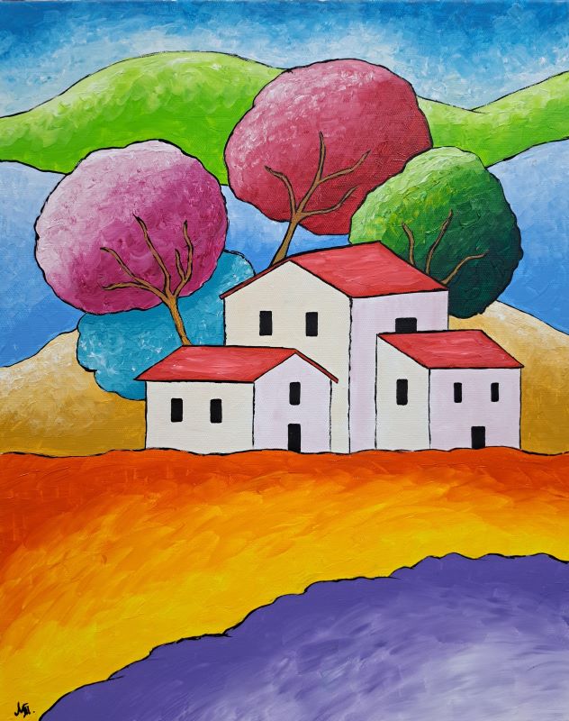 Polje lavande II, akril na platnu, 50×40 cm, Tijana L., sertifikat, 9440 dinara