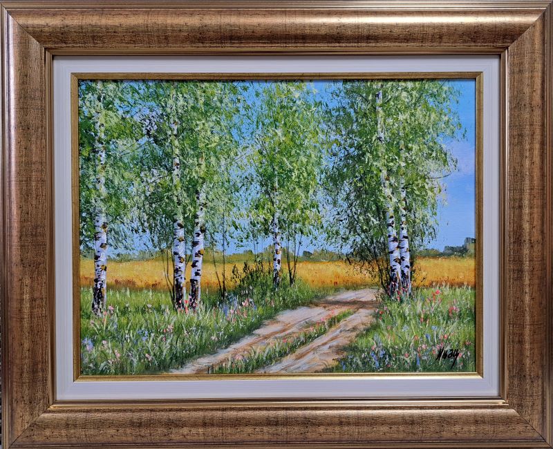 Breze 8, Aleksandar Injac, ulje na platnu, luks uramljena, sa 46×56 cm, bez 30×40 cm, sertifikat, 15340 dinara