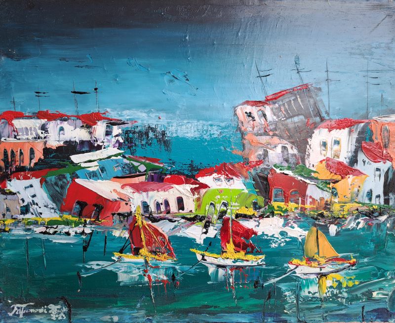 Sicilija 11, Duško Trifunović, 40×50 cm, ulje na platnu, sertifikat, 25960 dinara