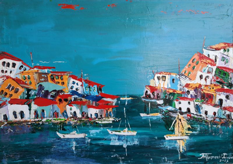 Sicilija 16, Duško Trifunović, 50×70 cm, ulje na platnu, sertifikat, 47200 dinara