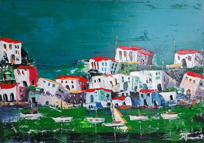 Sicilija 18, Duško Trifunović, 50×70 cm, ulje na platnu, sertifikat, 47200 dinara