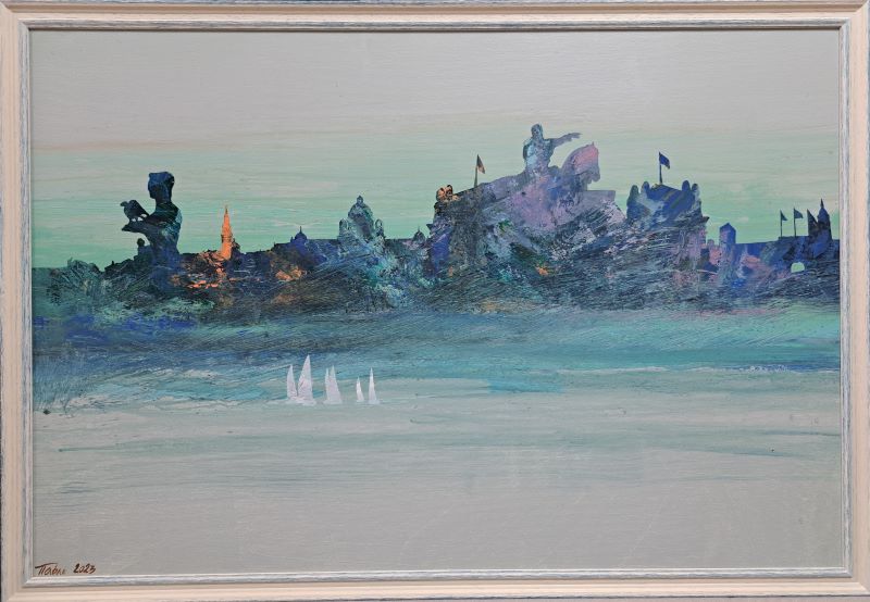 Zora u Beogradu, Dragan Petrović Pavle, ulje na platnu, sa 66×95 cm, bez 61×90 cm, sertifikat, 64900 dinara