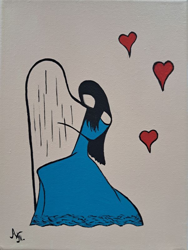 Harfa, akril na platnu, Tijana L., 24×18 cm, sertifikat, 4130 dinara