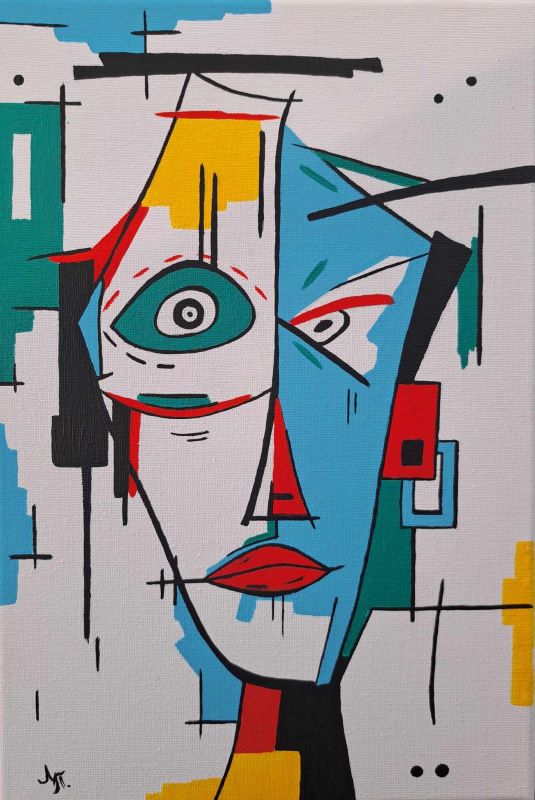 Lice 3, akril na platnu, Tijana L., 30×20 cm, sertifikat, 4720 dinara