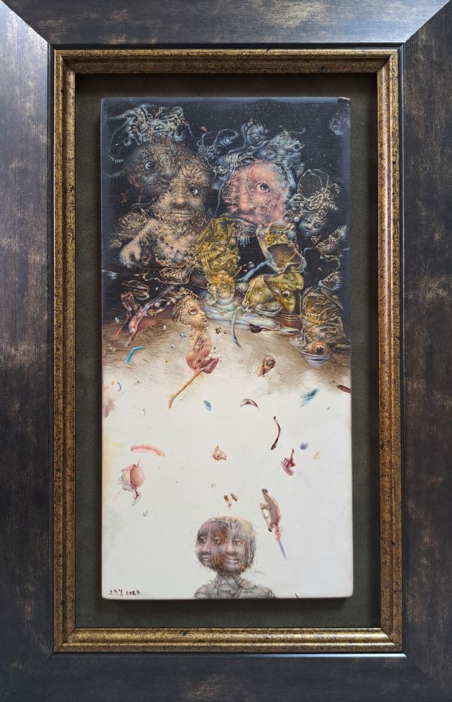 Nekršteni, ulje na drvetu, sa 37×24 cm, bez 26×13 cm, sertifikat, Dejan Ulardžić, 47200 dinara