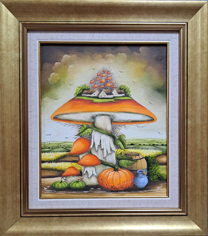 Pecurka 6, Marija Hlavati, Naiva Kovačica, ulje na platnu kaširano na kartonu, sa 45×40 cm, bez 30×25 cm, sertifikat, 20060 dinara