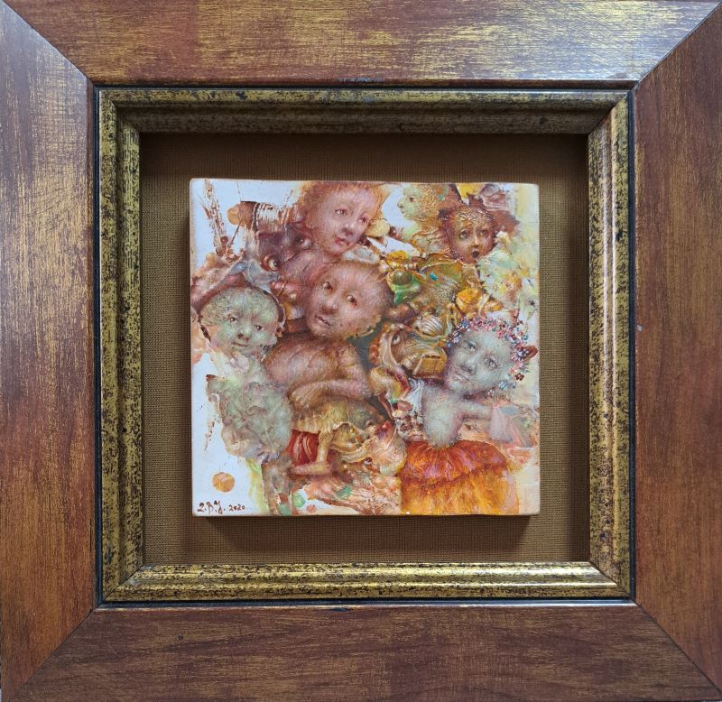 Pir, ulje na drvetu, sa 21×21 cm, bez 10×10 cm, sertifikat, Dejan Ulardžić, 25960 dinara