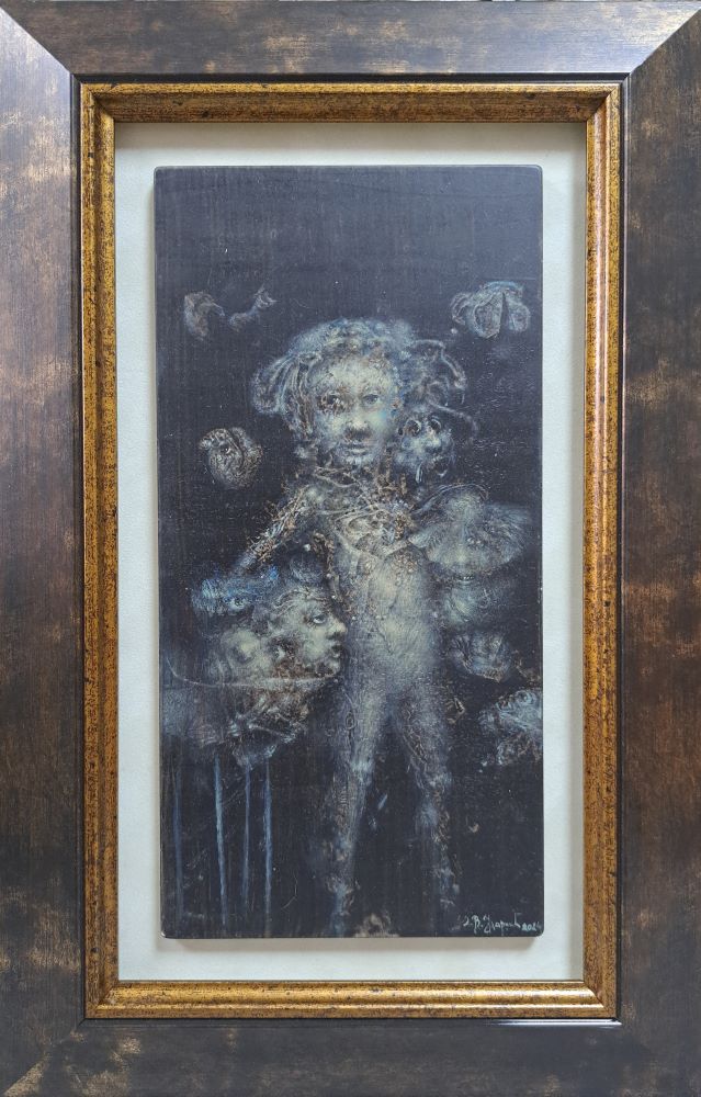 Trenutak spoznaje, ulje na drvetu, sa 37×24 cm, bez 26×13 cm, sertifikat, Dejan Ulardžić, 47200 dinara