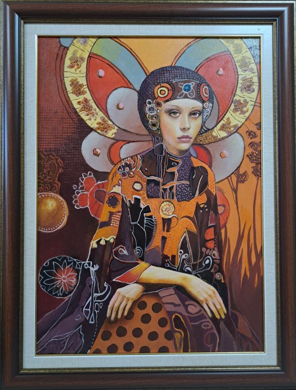 Zlatna krila, Šandor Šlajf, ulje na platnu, sa 86×66 cm, bez 70×50 cm, sertifikat, 99120 dinara