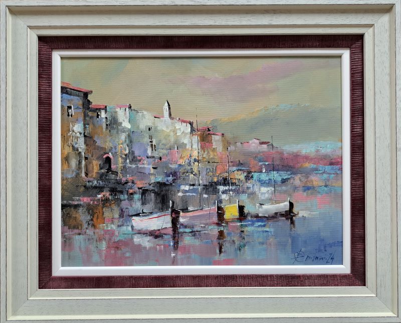 Barke 6, Branko Dimitrijević, ulje na platnu, luks uramljena, sa 44×54 cm, bez 30×40 cm, sertifikat, 15340 dinara