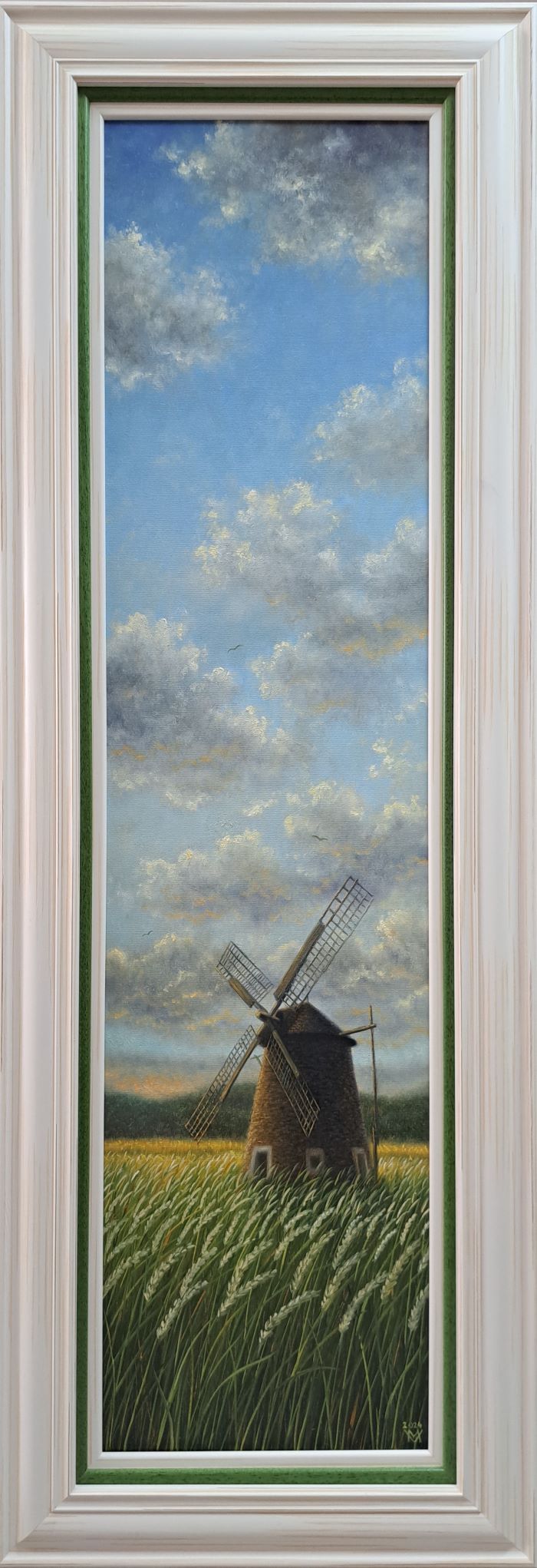 Vetrenjača 3, Miljan Vasiljević, ulje na platnu, sa 115×40 cm, bez rama 100X25 cm, sertifikat, 59000 dinara