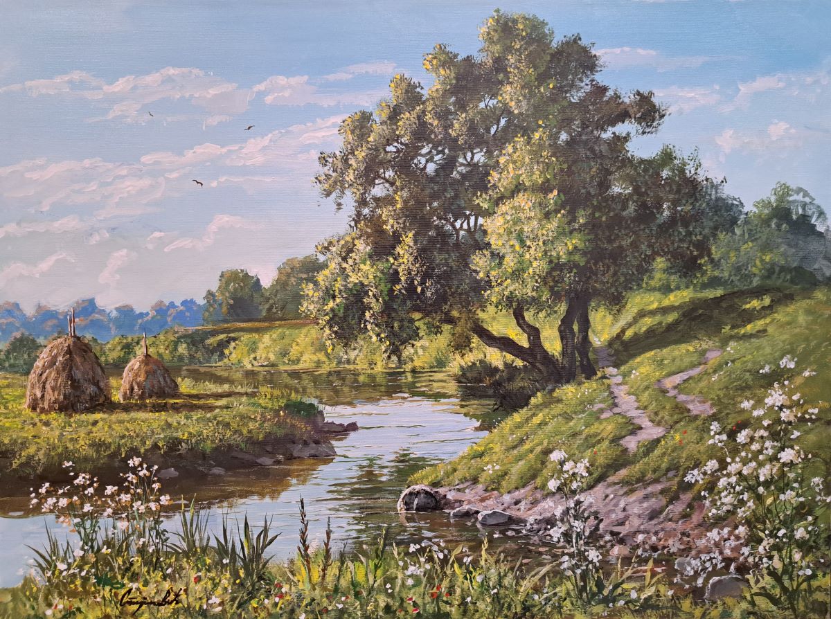 Leto mog detinjstva, Staniša Stojiljković Nite, ulje na platnu, 60×80 cm, sertifikat, 59000 dinara