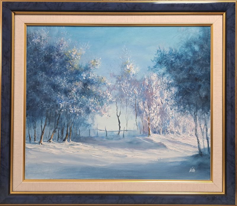 Zimska idila, ulje na platnu, Staniša Stojiljković Nite, sa 65×75 cm, bez 50×60 cm, sertifikat, 55460 dinara