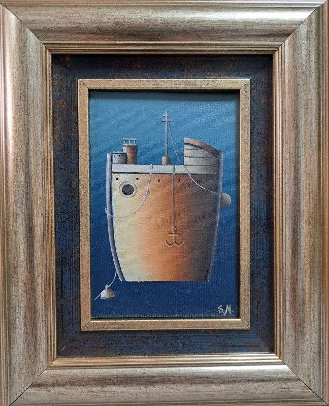 Brod I, Sandra Mitrović, ulje na platnu, sa 26×21 cm, bez 15×10 cm, sertifikat, 14160 dinara