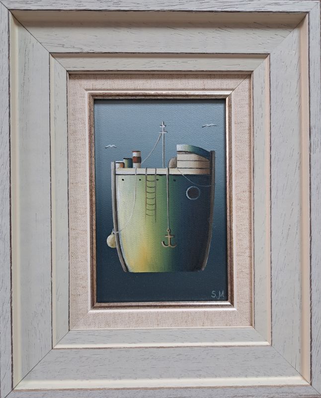 Brod III, Sandra Mitrović, ulje na platnu, sa 27×22 cm, bez 15×10 cm, sertifikat, 14160 dinara