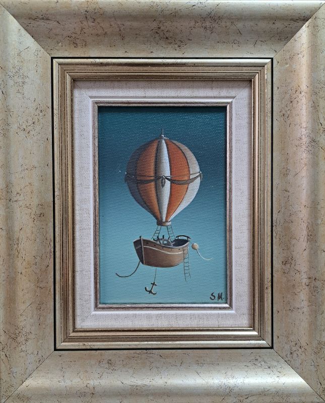 Crveni balon, Sandra Mitrović, ulje na platnu, sa 28×23 cm, bez 15×10 cm, sertifikat, 14160 dinara