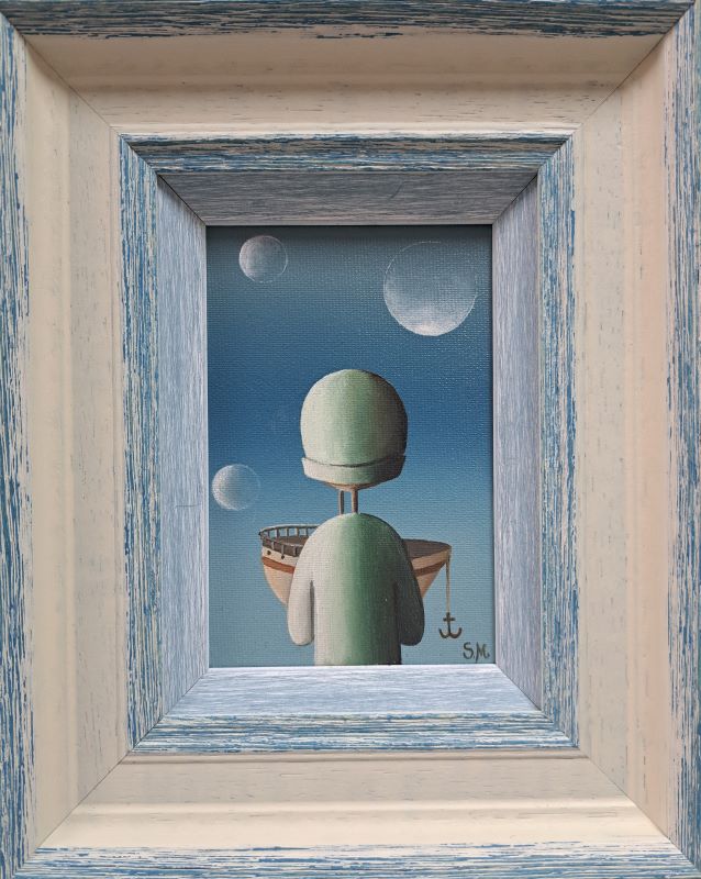 Mornar II, Sandra Mitrović, ulje na platnu, sa 25×20 cm, bez 15×10 cm, sertifikat, 14160 dinara