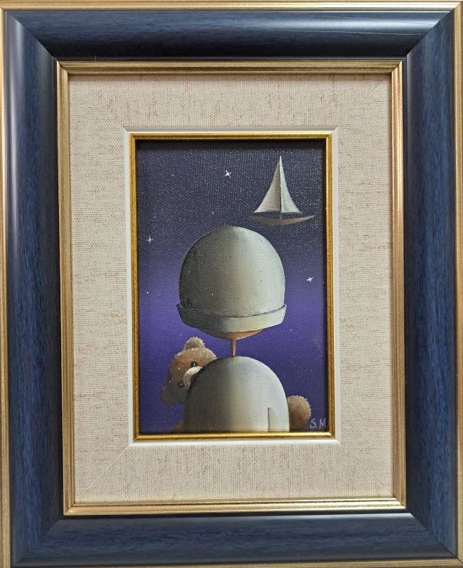 Mornar i meda, Sandra Mitrović, ulje na platnu, sa 28×23 cm, bez 15×10 cm, sertifikat, 14160 dinara