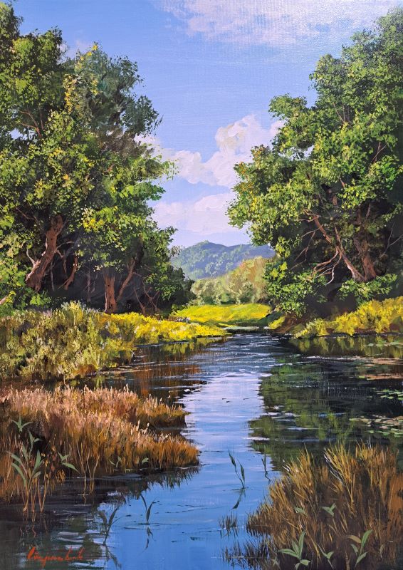 Na reci, Staniša Stojiljković Nite, ulje na platnu, 50×70 cm, sertifikat, 59000 dinara