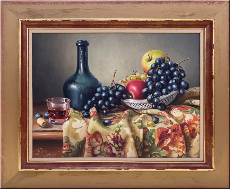 Ukus, Jovica Tomašević, ulje na platnu kaširano na šperu, sa 50×61 cm, bez 33×44 cm, sertifikat, 35400 dinara