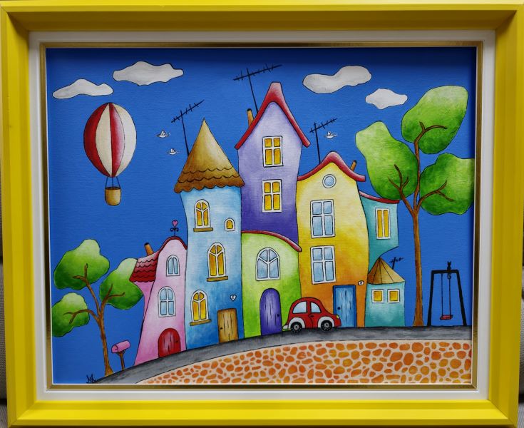 Balon, akril na platnu, sa 50×60 cm, bez 40×50 cm, Tijana L. , sertifikat, 11800 dinara