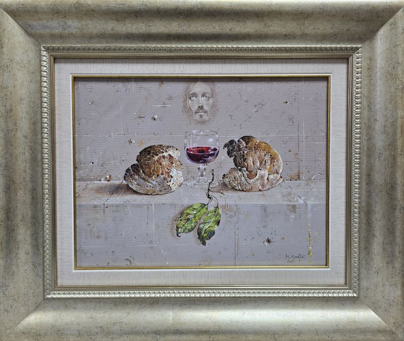 Euharistija, Milan Miletić, sa 51×61 cm, bez 30×40 cm. ulje na platnu, sertifikat, 2025., 100300 dinara