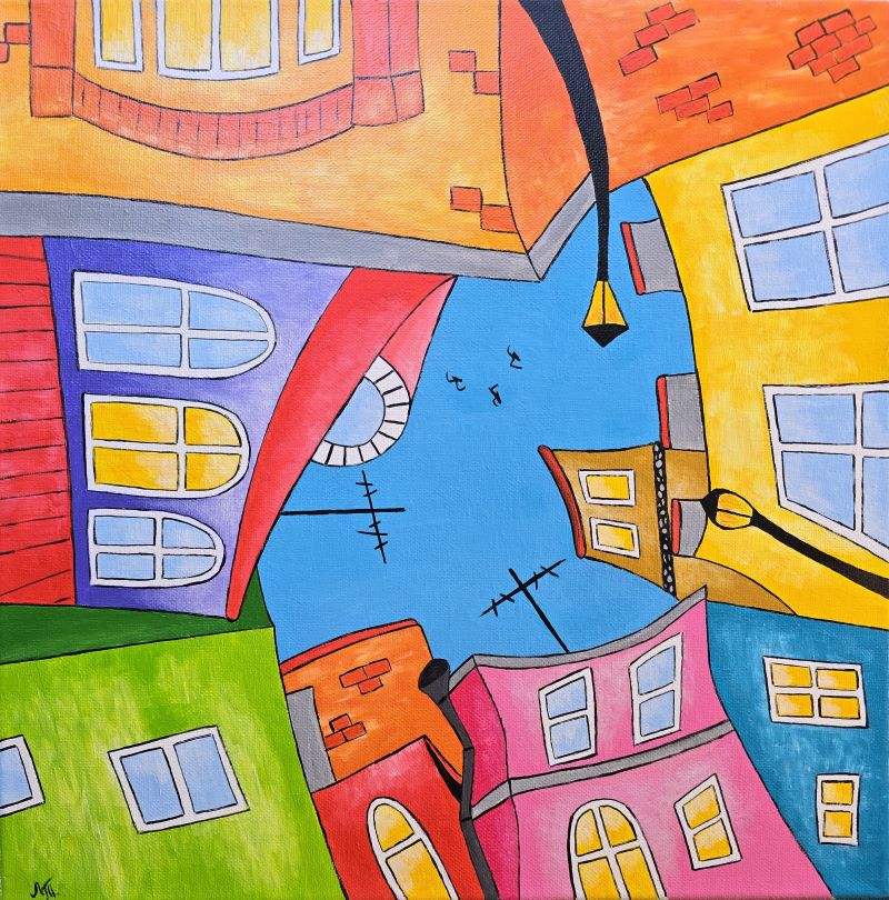 Kvart, akril na platnu, Tijana L., 40×40 cm, sertifikat, 10620 dinara